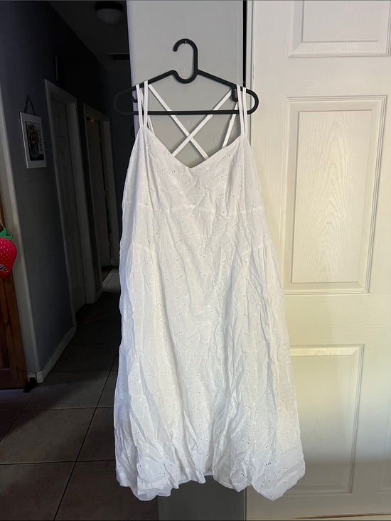 a new day Dresses & Skirts - a new day White Eyelet Sundress with Crisscross Straps